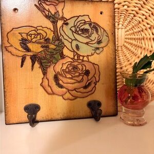 Floral Wooden Wall Hook Decor